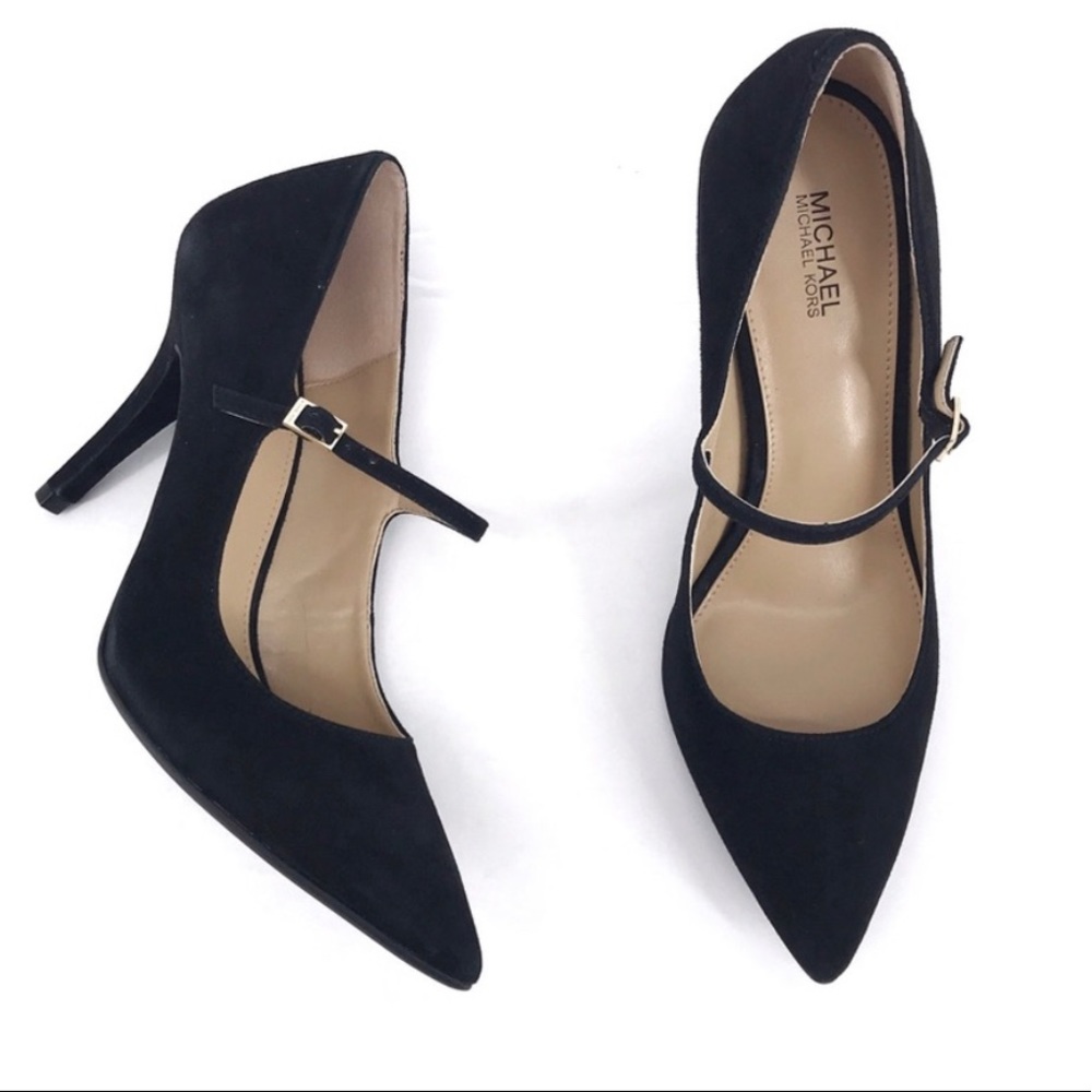 Michael Kors black Suede Mary Jane heels - great condition